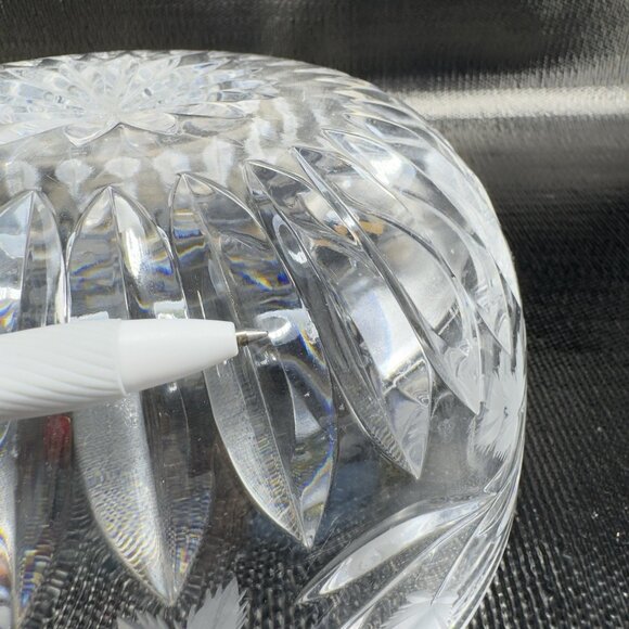 ROGASKA Clear Crystal Glass Bowl Dish Container Heavy Etched 8inch Serving Bowl - Picture 6 of 12